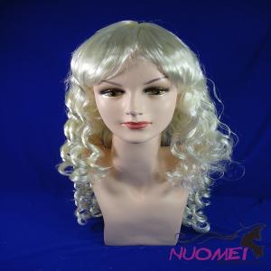 fashion woman wigs, long curly yellowish, ladies