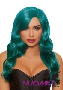 CW0467 Teal Long Wavy Wig