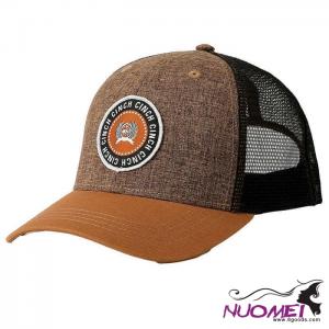 F0010 Mens Cinch Brown Logo Circle Patch Cap