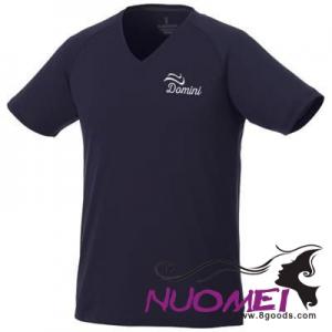 D0253 AMERY SHORT SLEEVE MENS COOL FIT V-NECK SHIRT in Navy