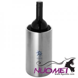 B0322 CIELO DOUBLE-WALLED STAINLESS STEEL METAL WINE BOTTLE COOLER in Silver