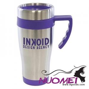 D0413 OREGON STAINLESS STEEL METAL TRAVE MUG in Purple