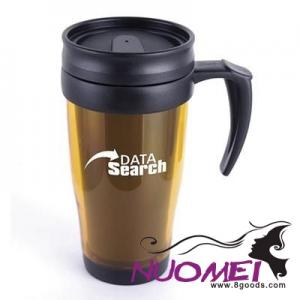 D0417 MARCO PLASTIC TRAVEL MUG in Amber