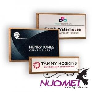 F0480 REAL WOOD FRAMED NAME BADGE