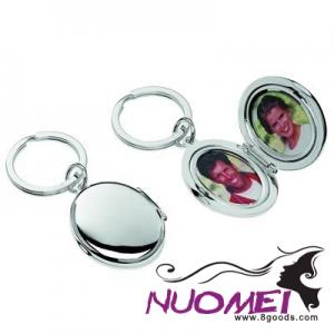 F0683  PHOTO FRAME SILVER METAL KEYRING