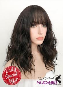 D0973 Black Wavy Synthetic Wig