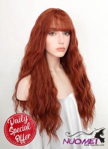 D0978 Auburn Wavy Synthetic Wig