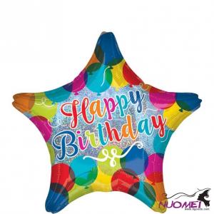 D1020 Rainbow Happy Birthday Star Balloon 17in