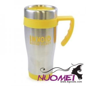 H0464 OREGON STAINLESS STEEL METAL TRAVE MUG in Yellow