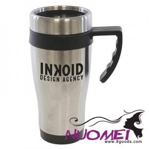 H0465 OREGON STAINLESS STEEL METAL TRAVE MUG in Black