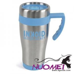 H0469 OREGON STAINLESS STEEL METAL TRAVE MUG in Cyan