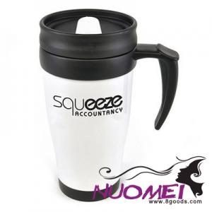 H0471 POLO PLUS PLASTIC TRAVEL MUG in White