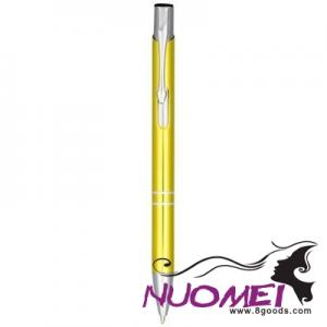 H0642 MONETA ANODIZED ALUMINIUM METAL CLICK BALL PEN in Yellow