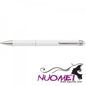 H0648 ALUMINIUM METAL BALL PEN with Stylus in White